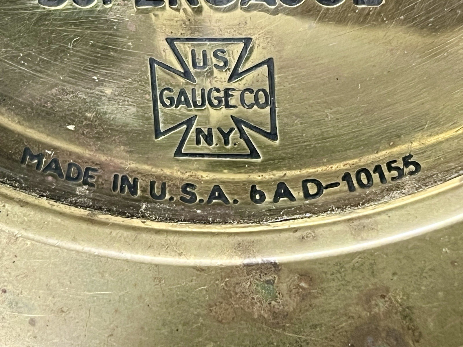 Vintage SUPERGAUGE US Gauge Co NY 7.5” Brass Face Steam Gauge Super Nice !!!