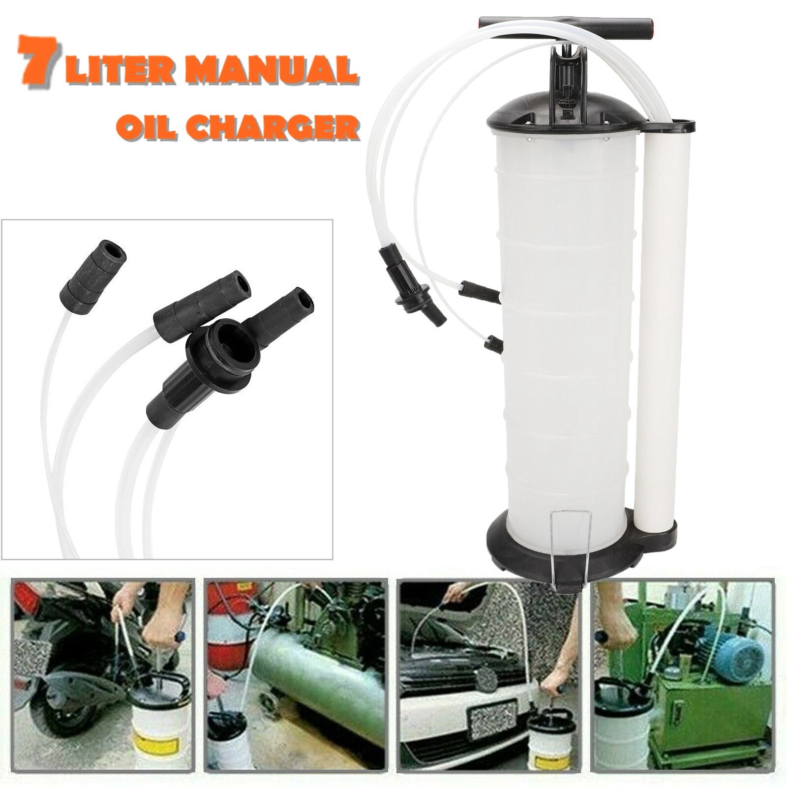 Manual 7 Liter Oil Fluid Changer Vacuum Extractor Pump Transfer Tank Remover