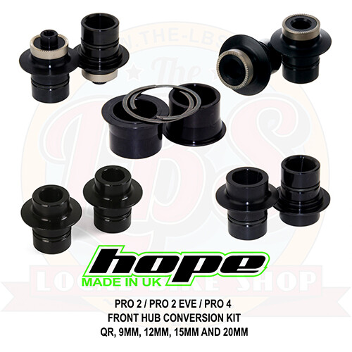 Hope Pro 2 / EVO / Pro 4 Front Hub Axle Conversion Kit Adapter QR 9/12/15/20mm