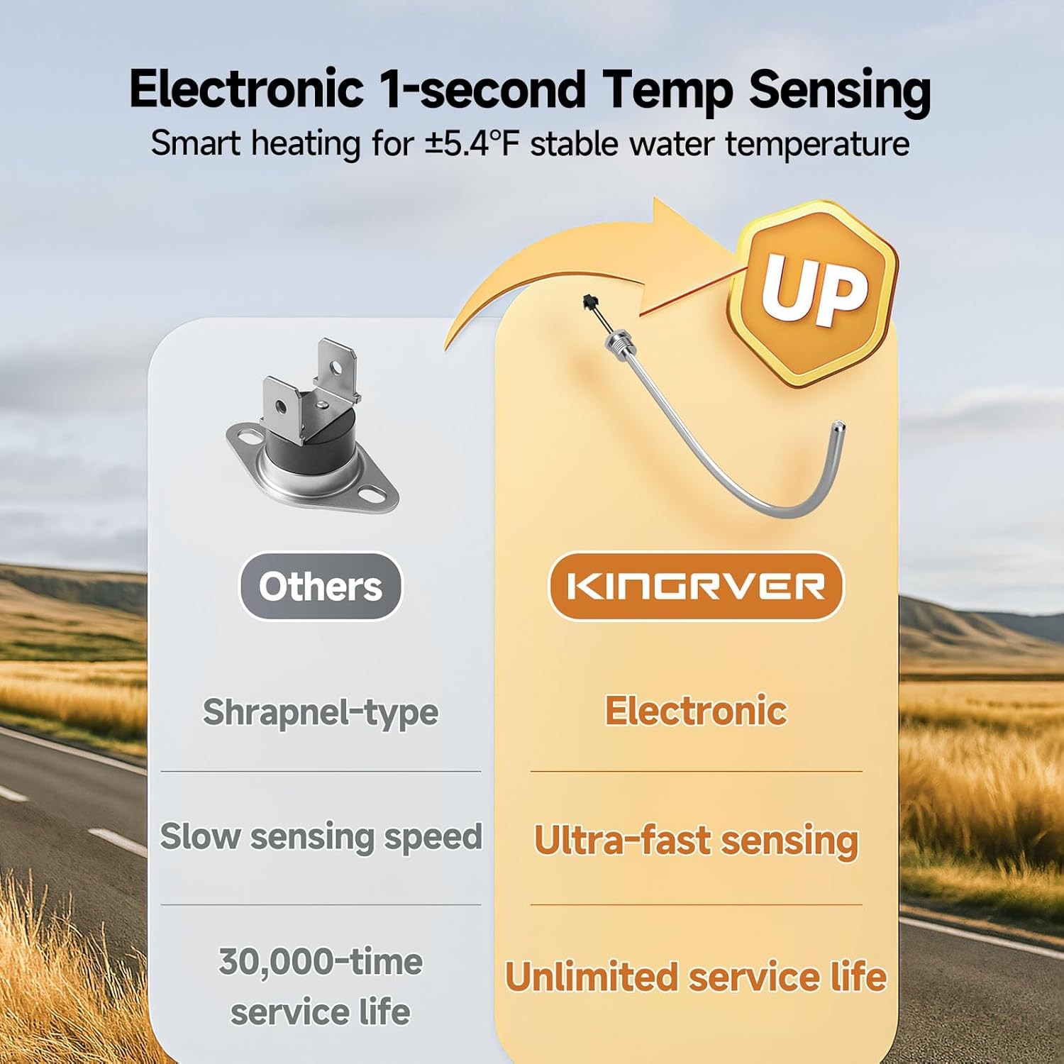 6 Gal Gas & Electric RV Camper Water Heater 1440W 12,000BTU +Controller W/0 door