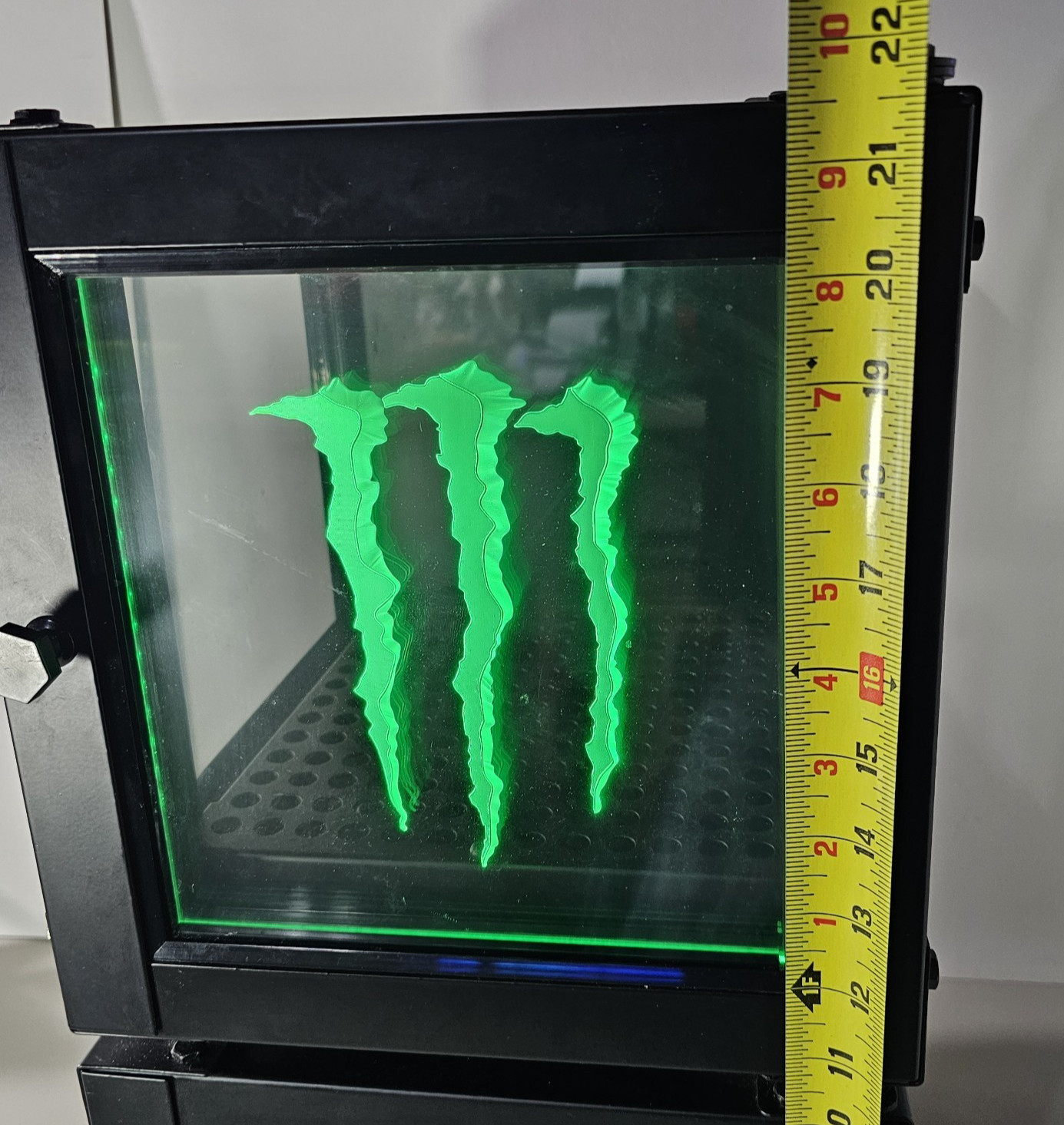 Monster Energy Mini Fridge Desktop Storage Countertop Display 11x11x22 Lit Door