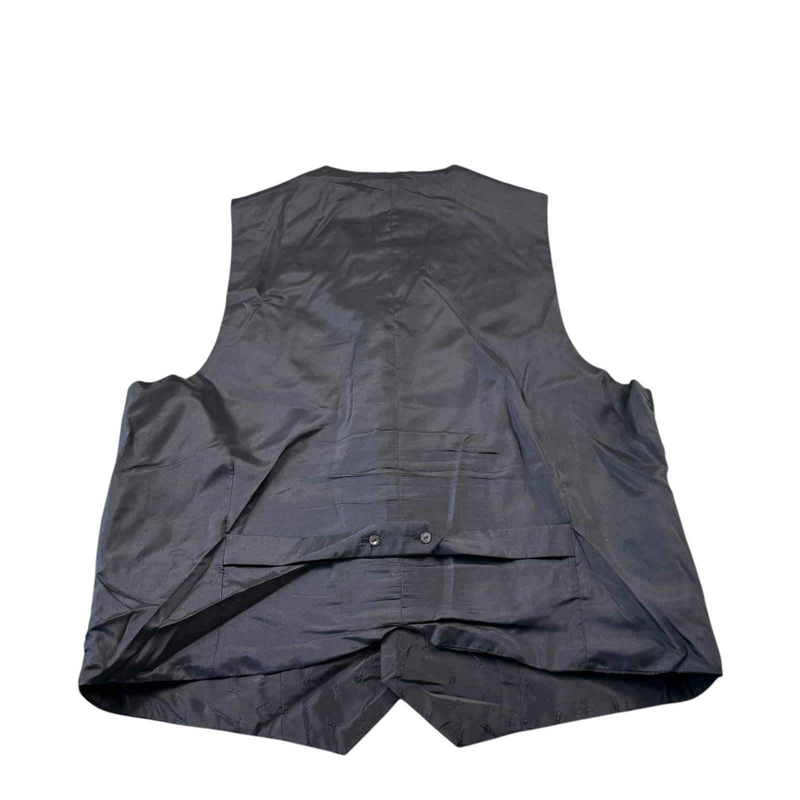 Carrot & Gibbs Mens Pure Silk Formal Vest Waistcoat Grey Geometric Handmade XL