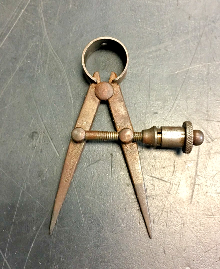 Antique Drafting Compass Tool Mathematical Instrument 1-3/4” WIDHT, VINTAGE