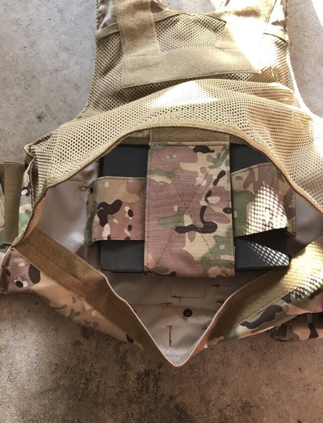 Multicam Tactical Vest Plate Carrier With Plates- 2 10x12 curved Plates
