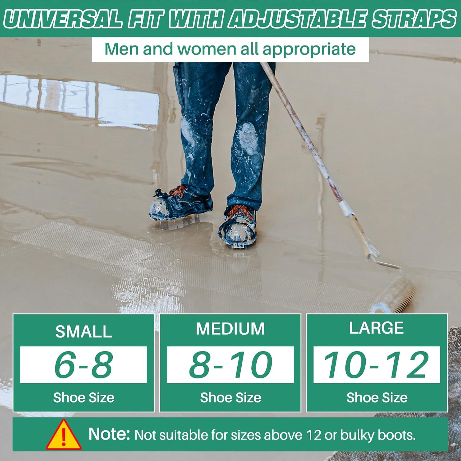 Epoxy Floor Spiked Shoes Gunite Spiked Shoes | 1 Pair Green Spiked Shoes with 1.