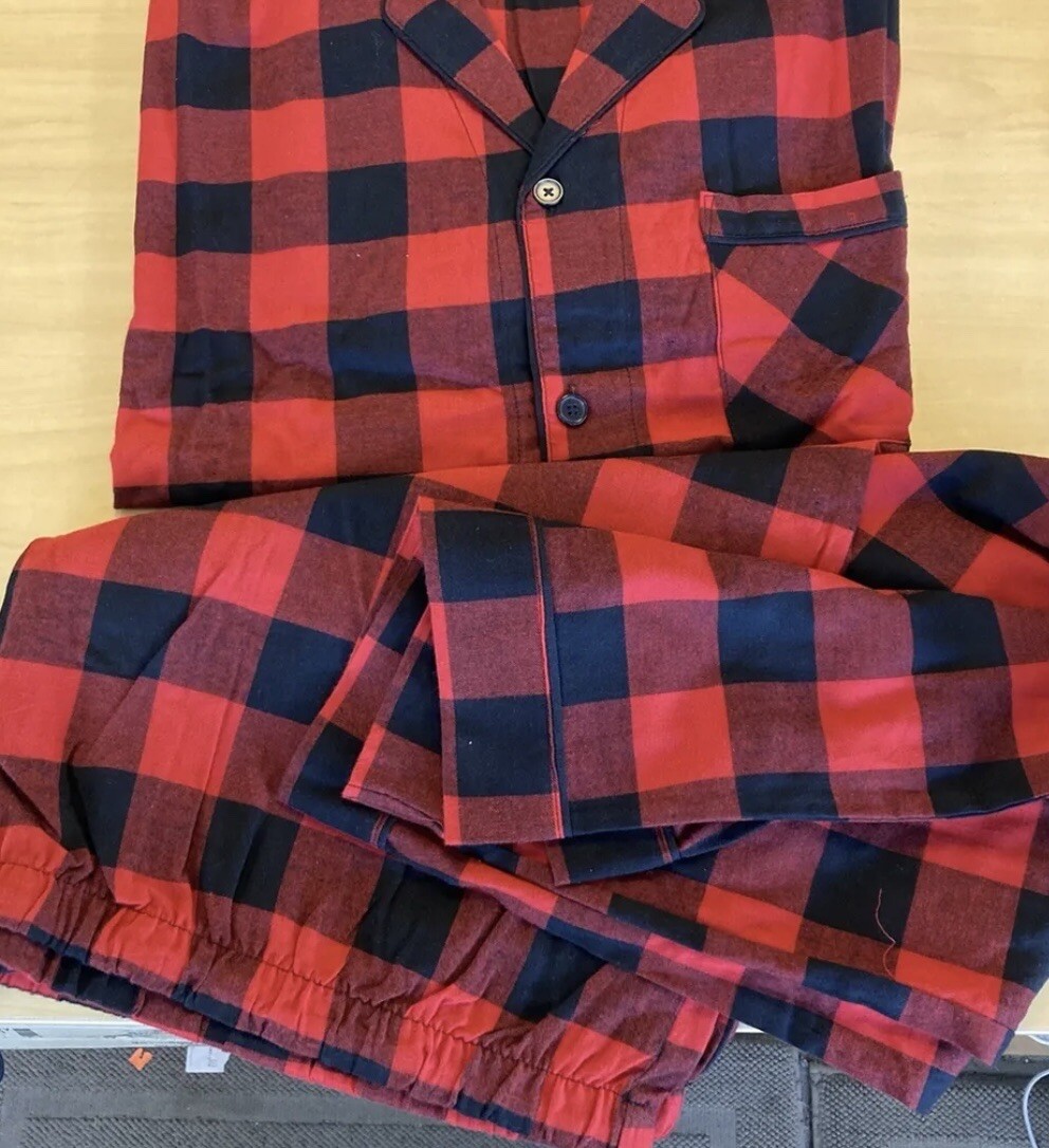 Men's Big & Tall Size 2XL Red Buffalo Check Flannel Pajama Set - Wondershop™ NEW