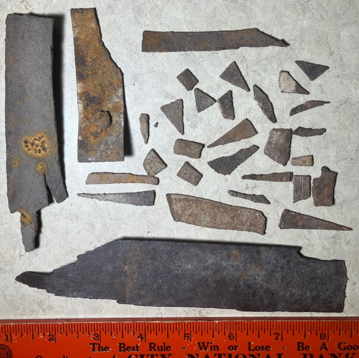 Early Apache steel point making leftovers-New Mexico detecting finds