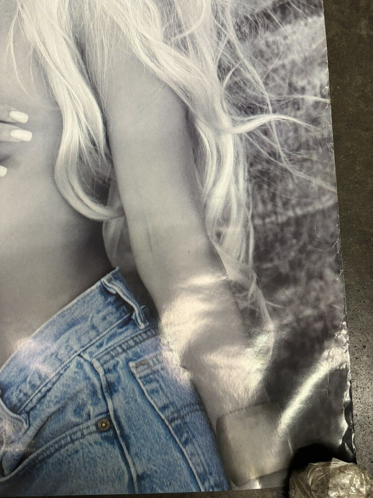 1990's vintage Poster hot girl Wearing Levi Jeans model C2585
