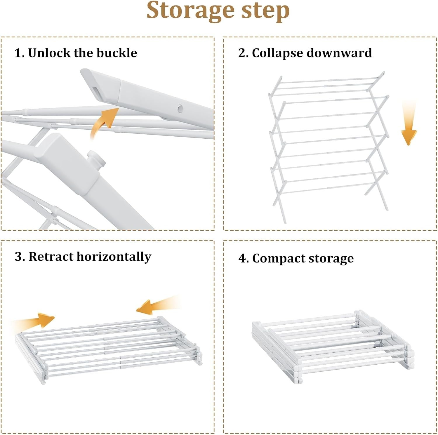 Deluxe Foldable 3-Tier Drying Rack - Portable & Anti-Rust Clothes Organizer