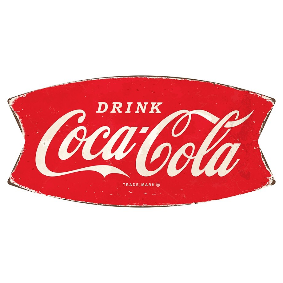 NEW! Reproduction Fishtail Coca-Cola / Coke Metal Sign 36in X 18in Vintage