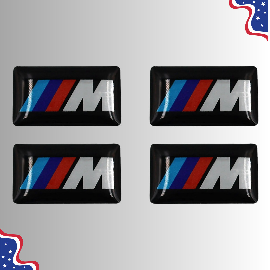 4 PCS For BMW M SPORT WHEEL M BADGE STICKER EMBLEM DECAL