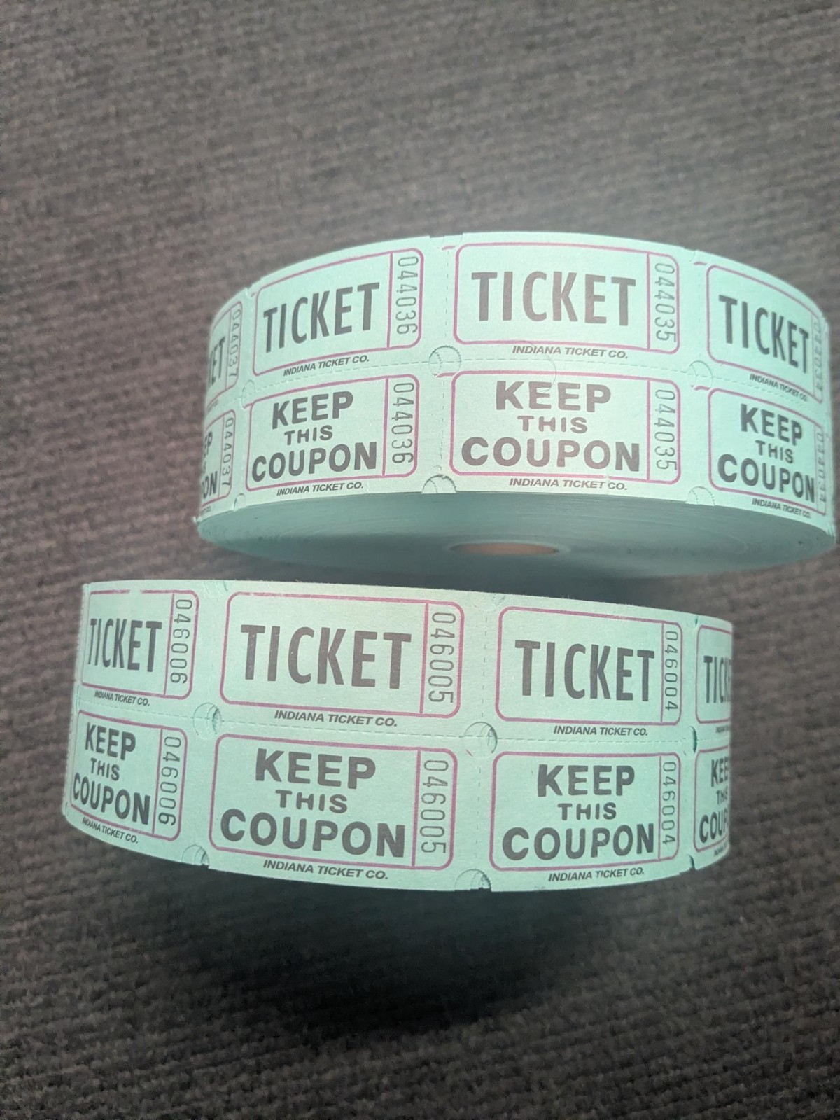 4000 Raffle Tickets,Single Rolls, Admit One,Consecutive Numbers Ticket for Event