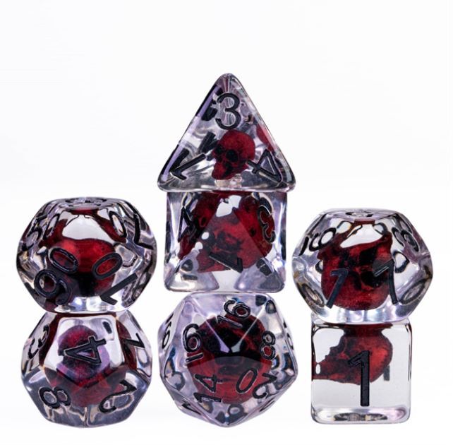 Bleeding Skull 7 Dice Set for DND and Pathfinder RPG Games