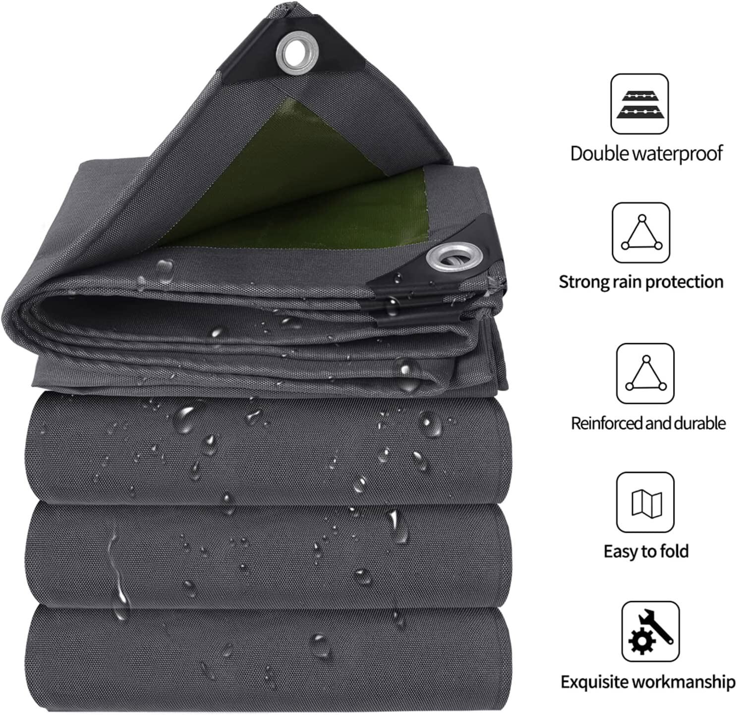 16oz Heavy Duty Canvas Tarp Tarpaulin Thick Camping Garden Cotton Shade Tent