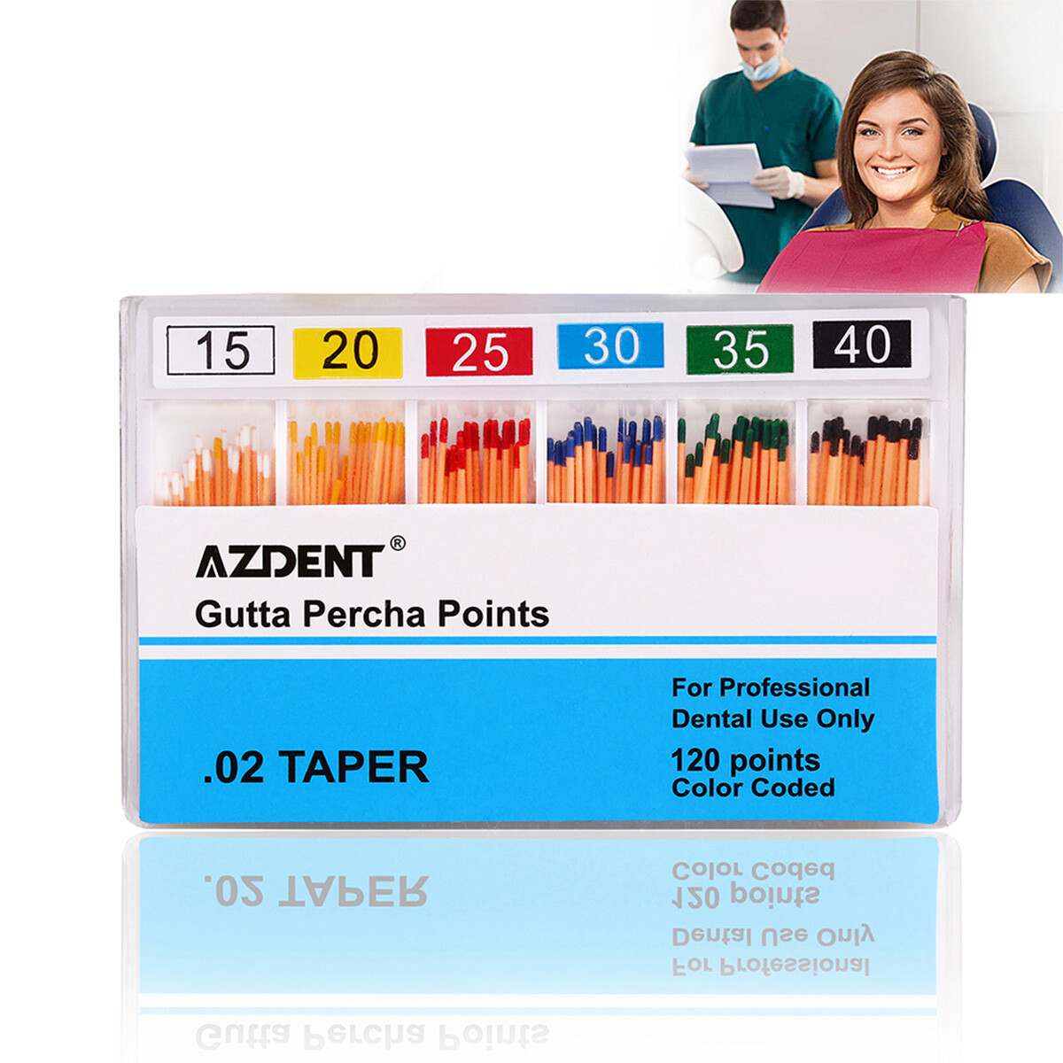 AZDENT Puntos de Gutapercha/Puntos de Papel Absorbente Endodoncia Dental USA