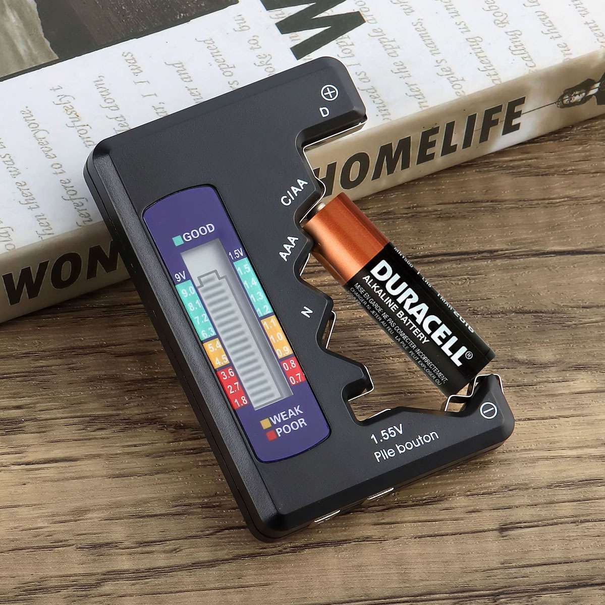 Digital Battery Tester Battery Checker for AA AAA C D 1.5V 9V Button Cell Batter