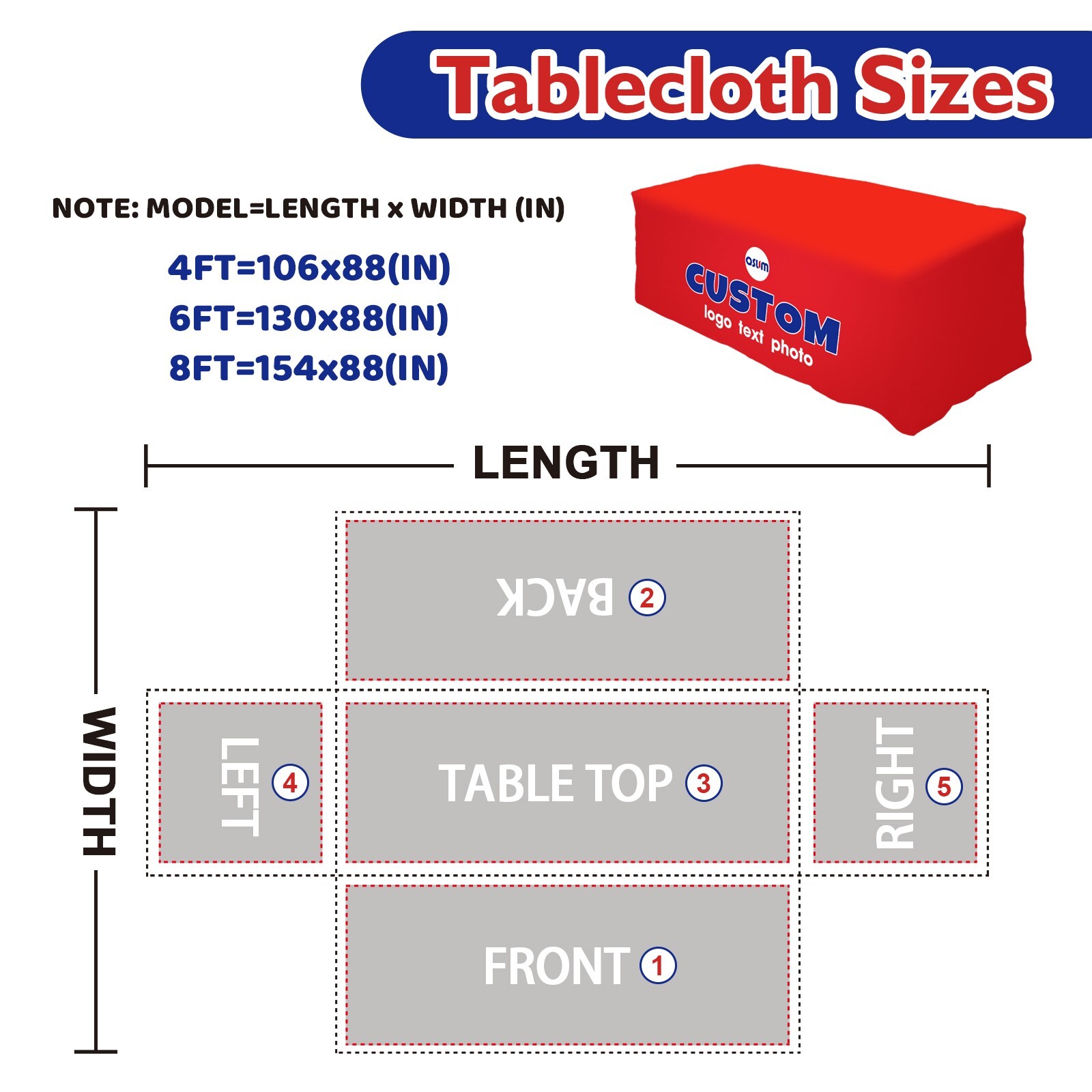 Personalized Table Cover,Custom Table Cloth with Business Logo ,Business Logo