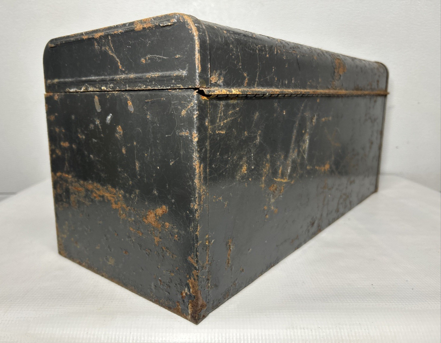 Vintage Sears Craftsman Gray Metal Tool Box Nice Patina 20”L x 8”W x 9"H w/Tray