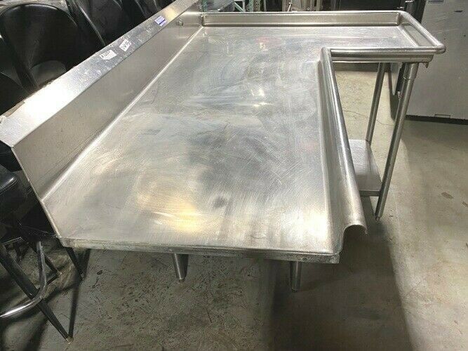 Dishwasher Table/ Stainless Steel w/ Bottom Shelf/ 72"