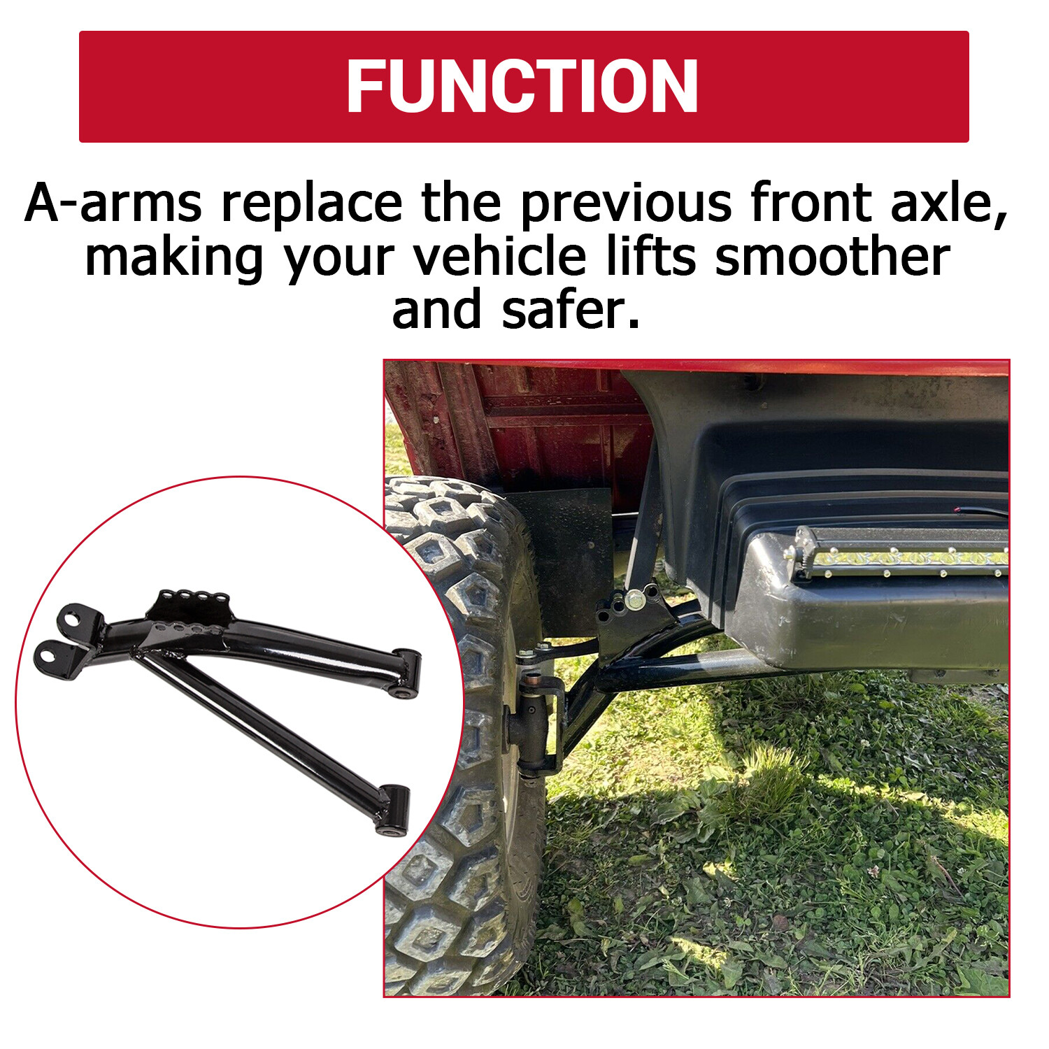 6" A-Arm Lift Kit for Yamaha G8-G14, G16, G19 G20 1995-02 Golf Cart Electric/Gas