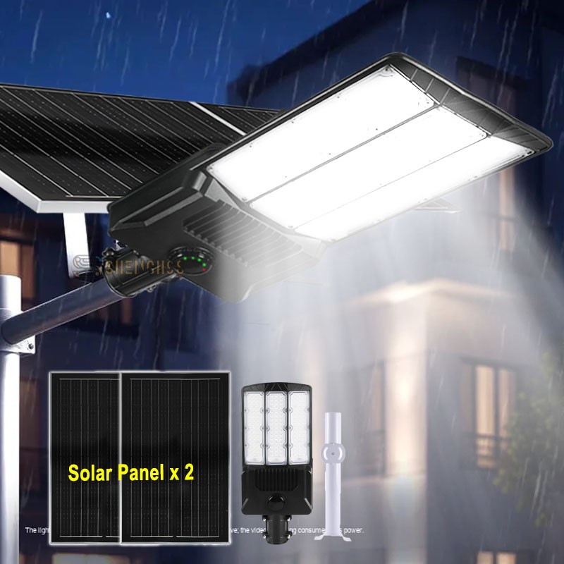 16000W Commercial Solar Street Light Dusk to Dawn Lamp Parking Lot Outdoor+Pole