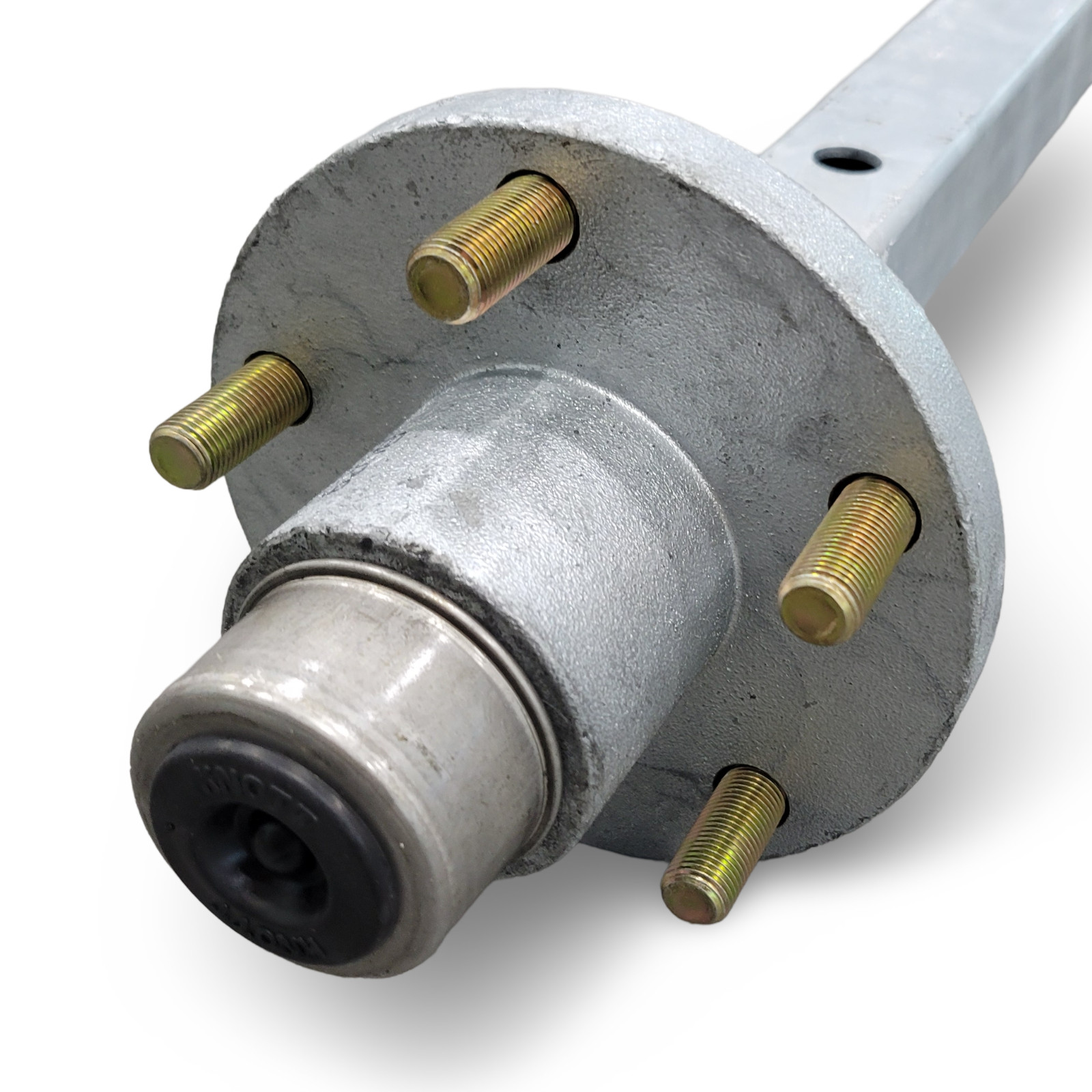 Knott 2500lb 69 in Hub Face Galvanized Square Boat Trailer Axle 5 Lug Idler Hubs