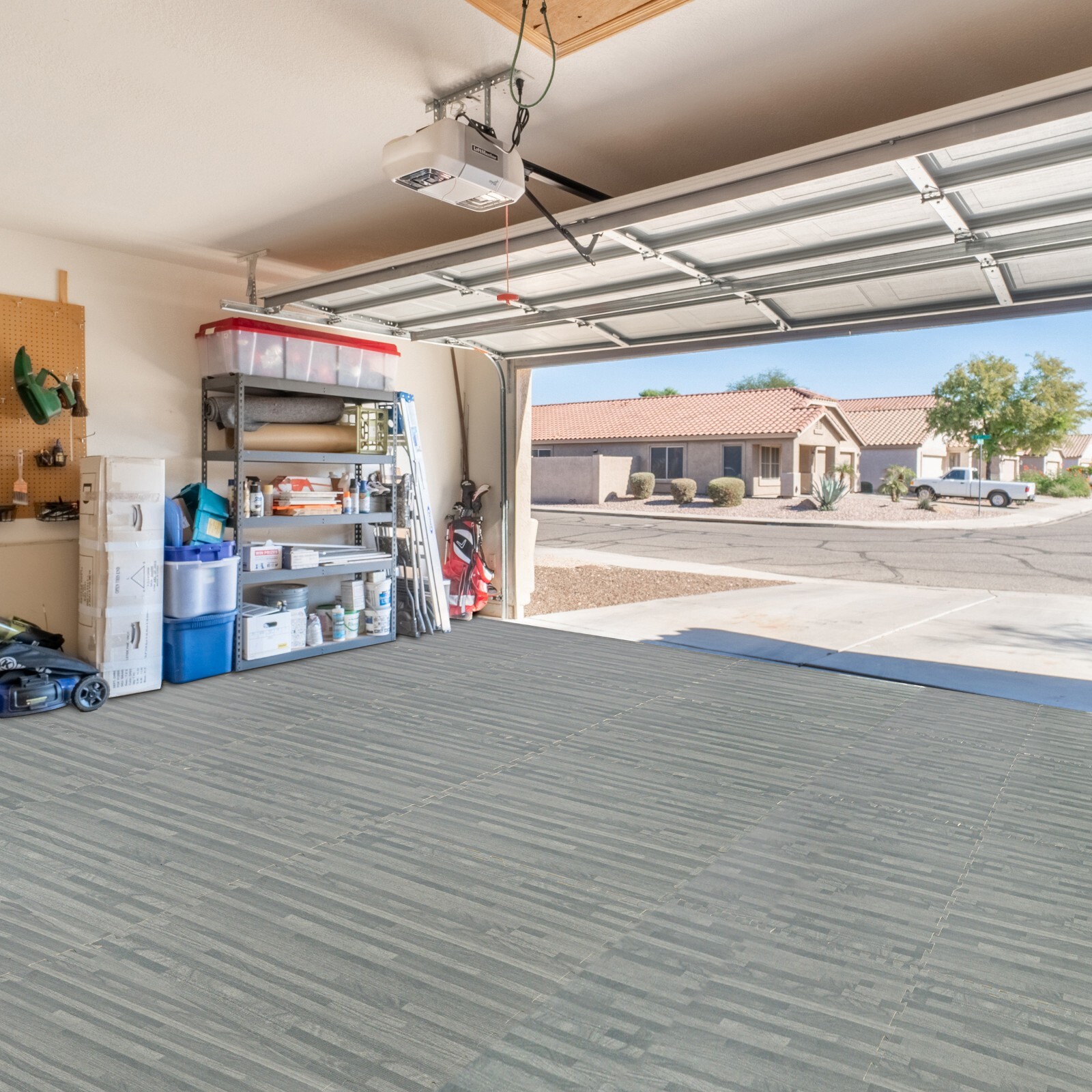 Sorbus 96 Sq. Ft. Wood Grain Floor Tiles, Interlocking EVA Foam Mats 24 Pcs.