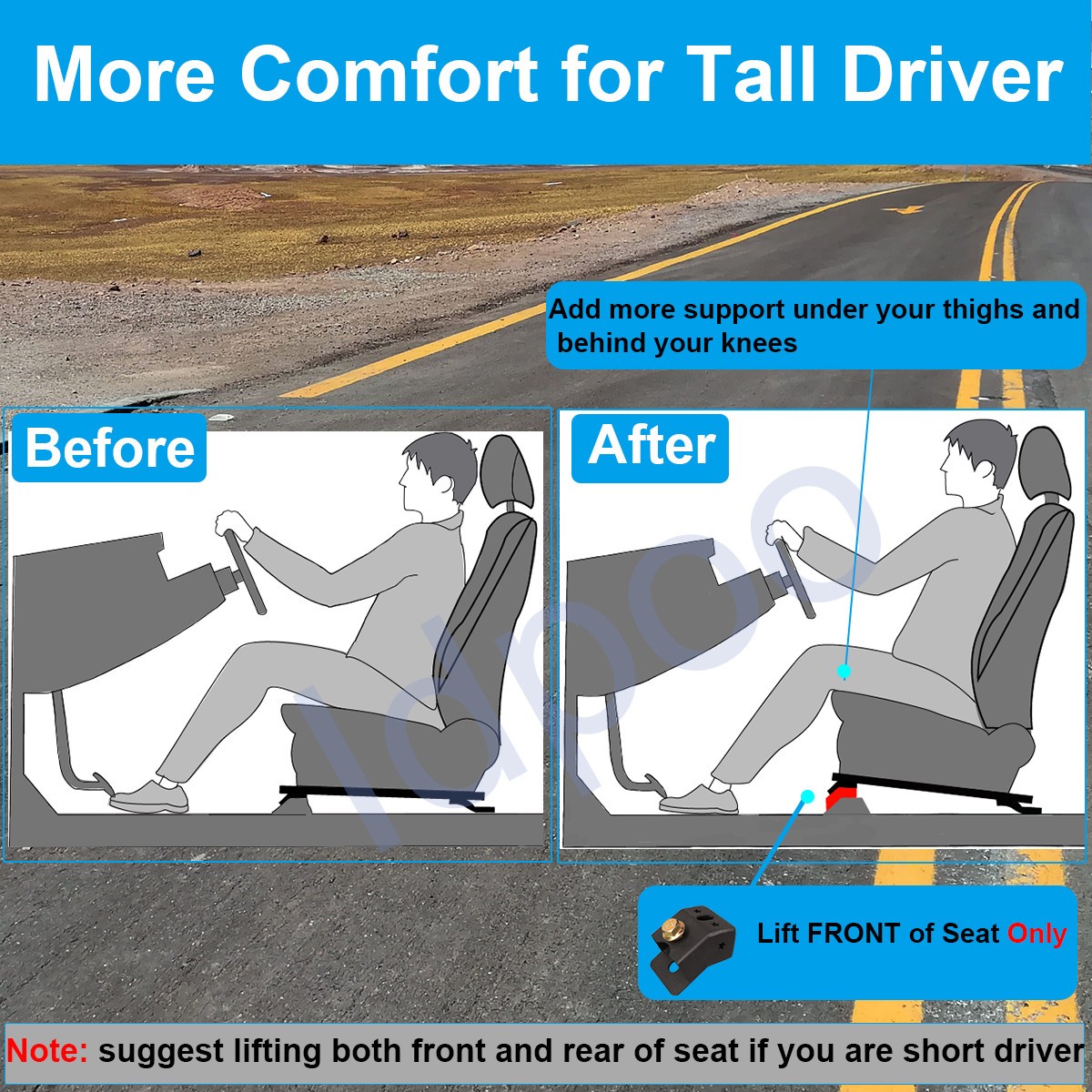 Front Seat Riser Spacer for Toyota Tacoma 4Runner lift 1.25" Blocks Jacker