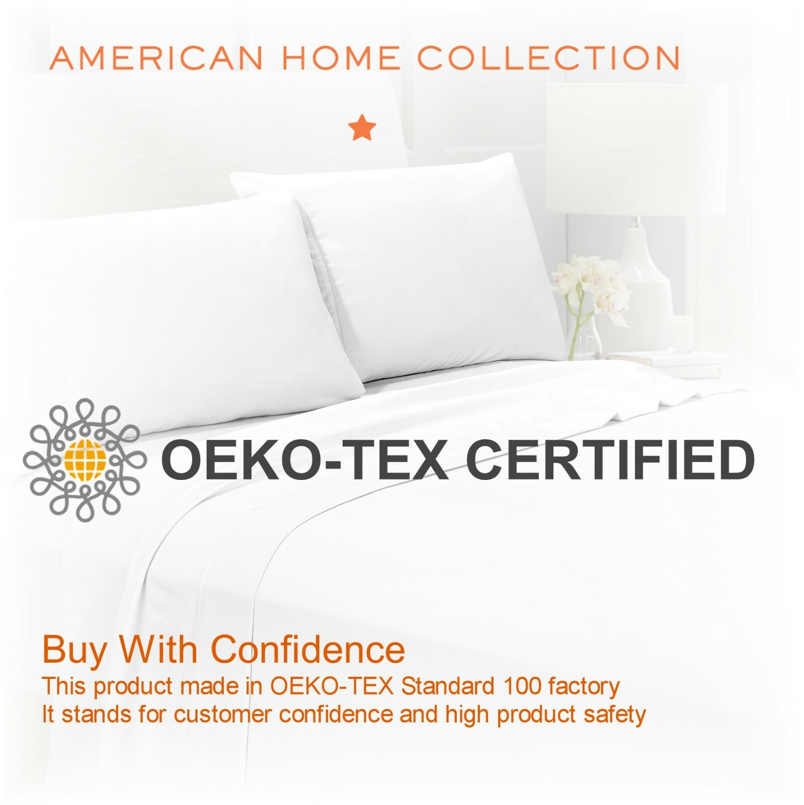 1800 Series American Home Collection 4 Pieces Bed Sheet Set 20+ colors Available