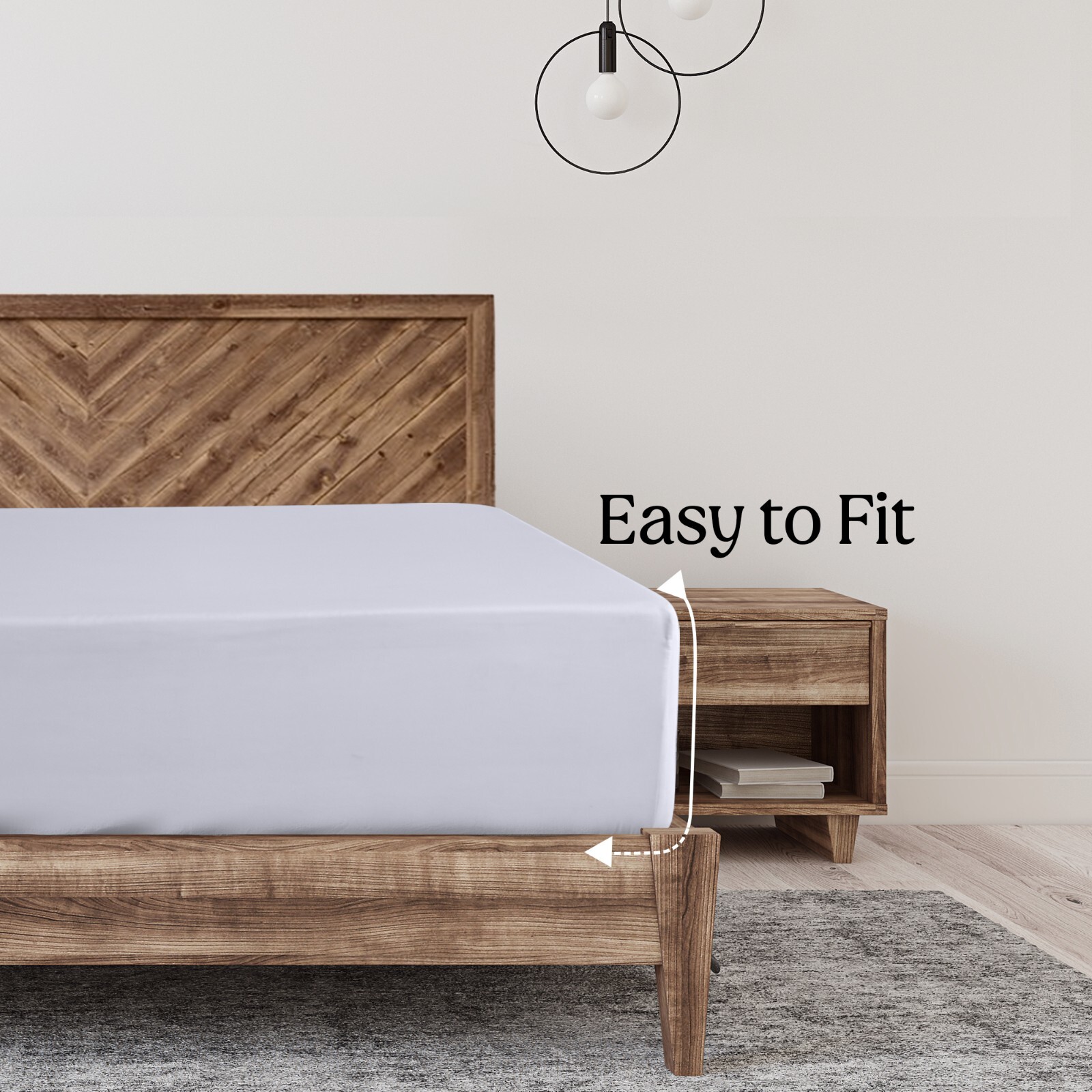 Fitted Sheet Deep Pocket Easy Care Breathable Microfiber Elastic Bedding Sheets