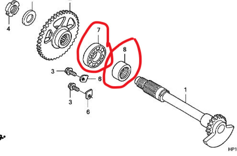 HONDA TRX450R TRX450ER TRX 450R 450ER ENGINE COUNTER BALANCER BEARINGS 04-14