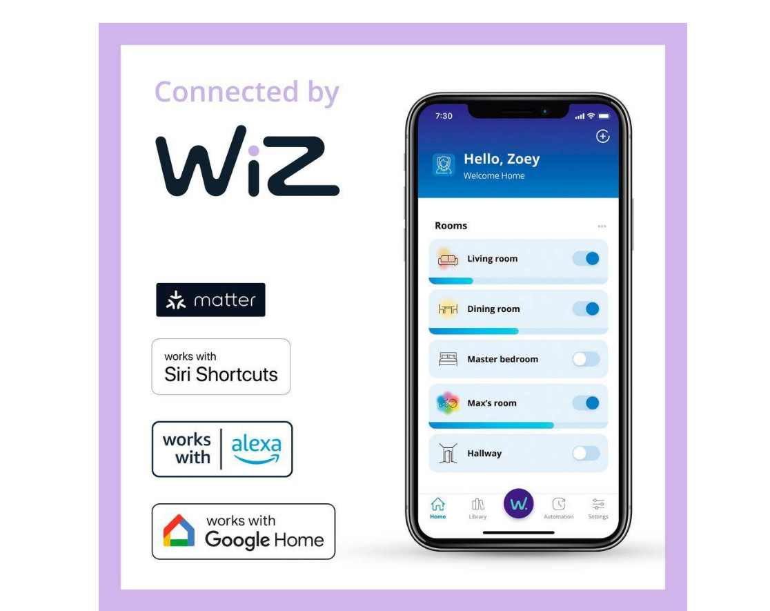 Philips Smart Plug-In Dimmable Wi-Fi Wiz Connected Strip Light 6.6-ft 9290025249