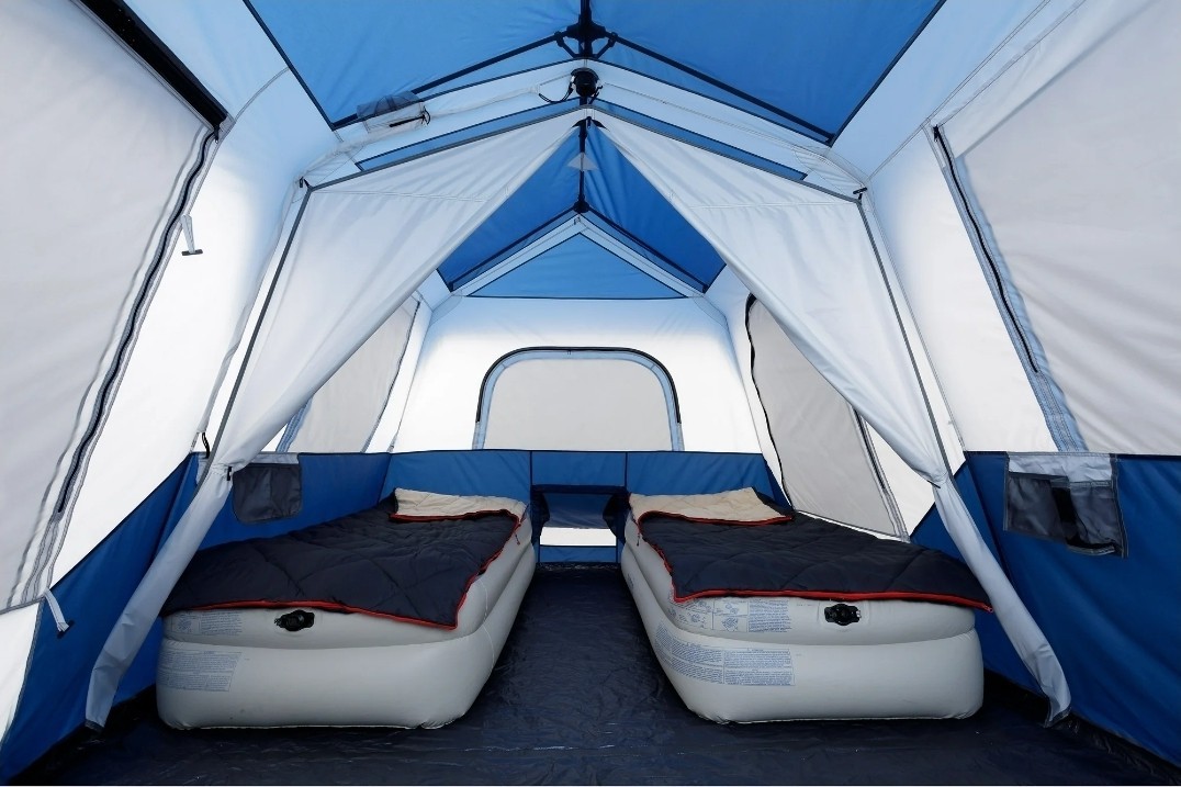 Ozark Trail 8 Person Instant Cabin Tent w/LED Lighted Poles Camping Family Tent