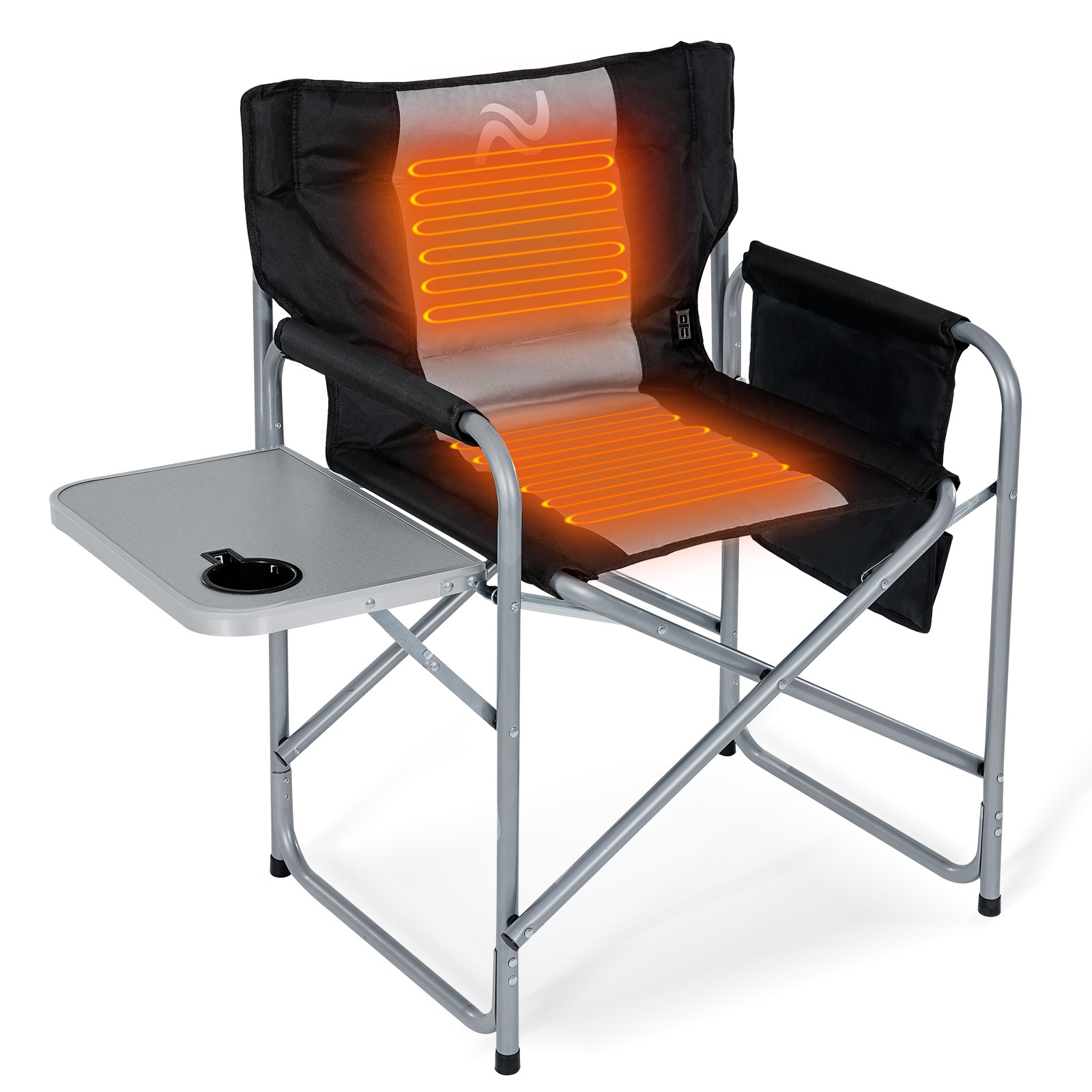 Director Chair Folding Camping Chair with Side Table Heavy Duty Portable Chair