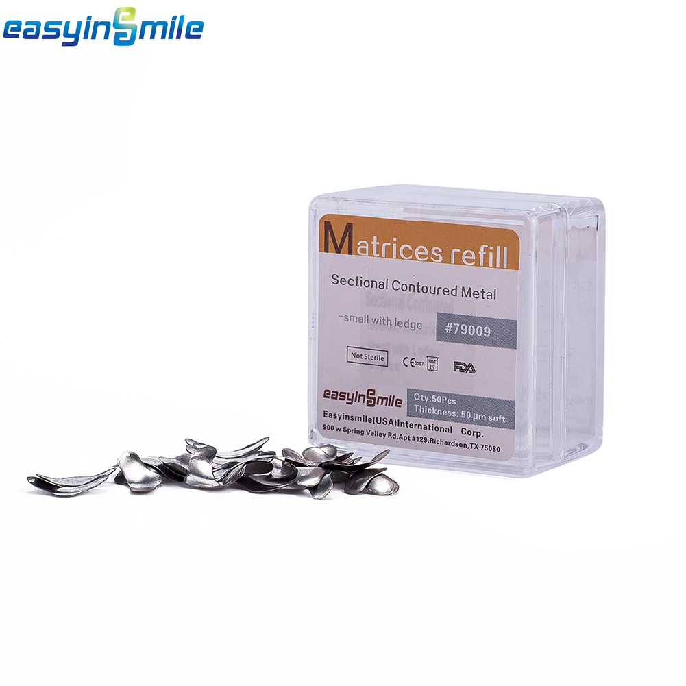 50Pcs Dental Metal Matrices Matrix Band Sectional Contoured Refill S/M/L 50μm