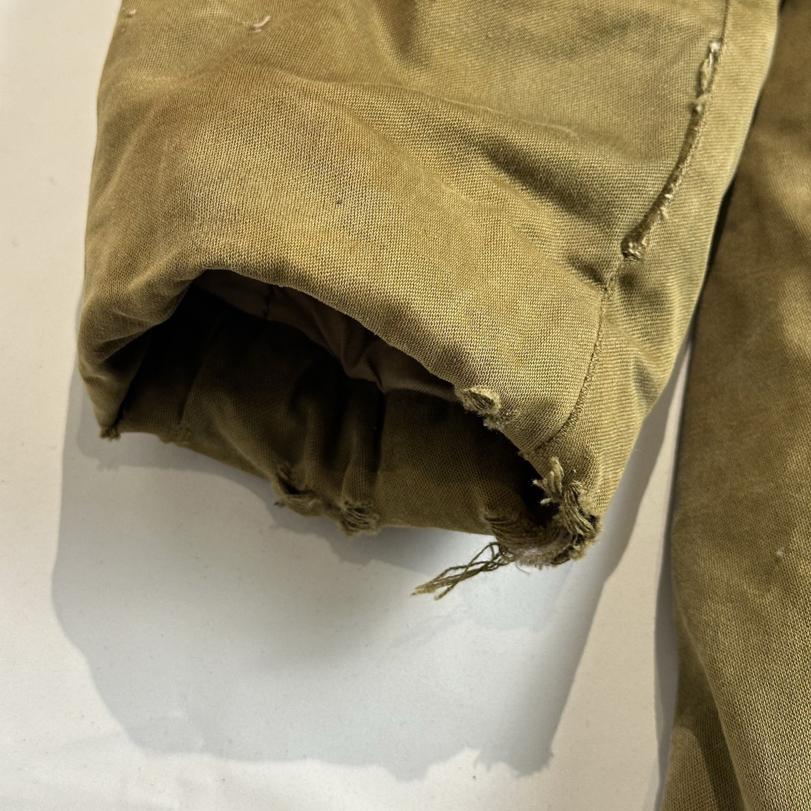 VTG WWII US Military B-9 Parka Cold Weather Jacket L Altered Distressed