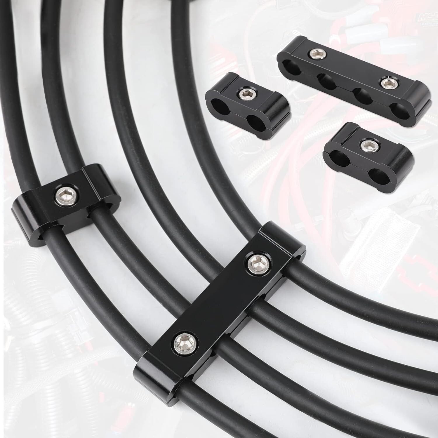 12Pcs Engine Spark Plug Wire Separator Divider Suit Fits For 8mm 9mm 10mm Black