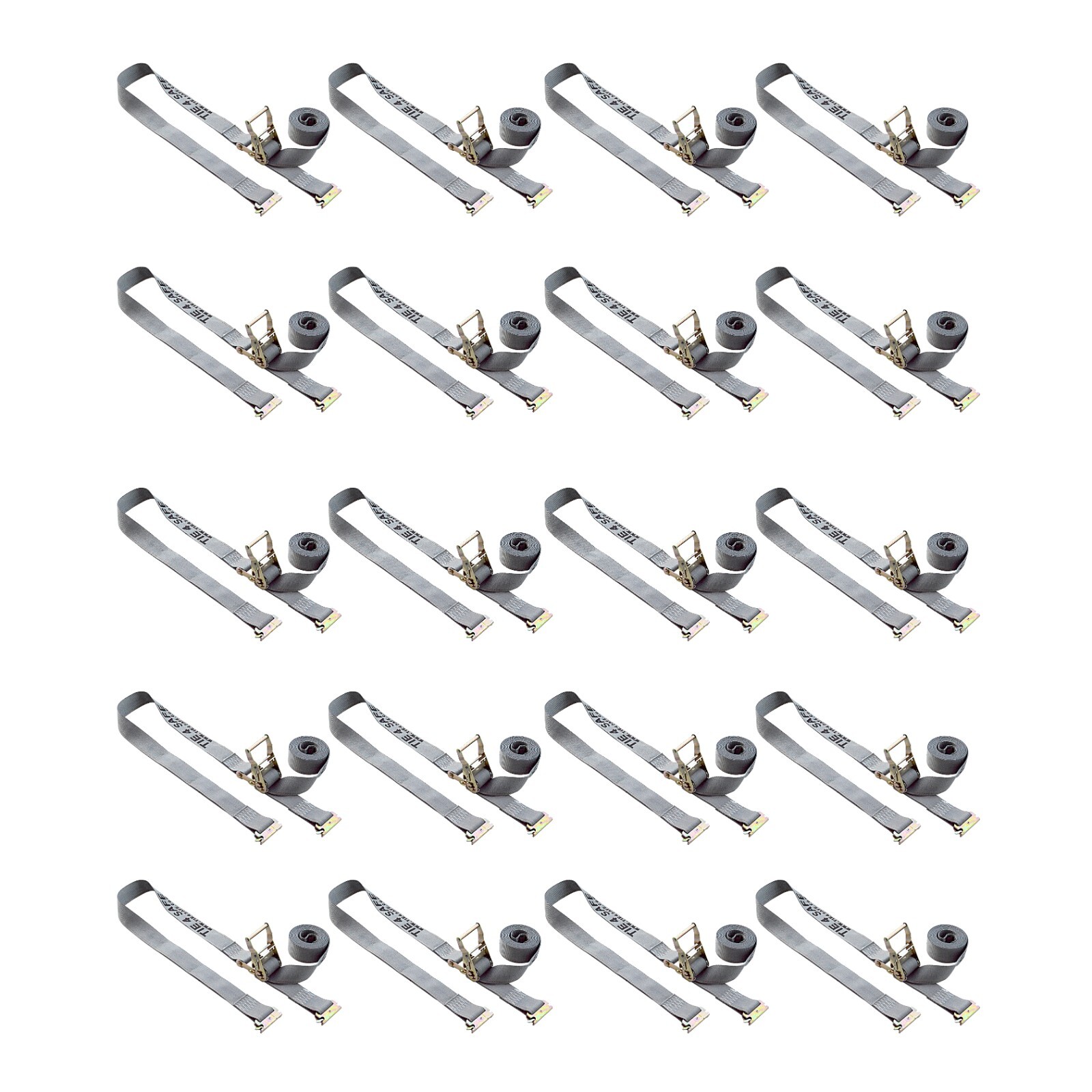 20 Pack 2" X 16' E-Track Ratchet Tie Down Strap Truck Trailer Enclosed Cargo Van