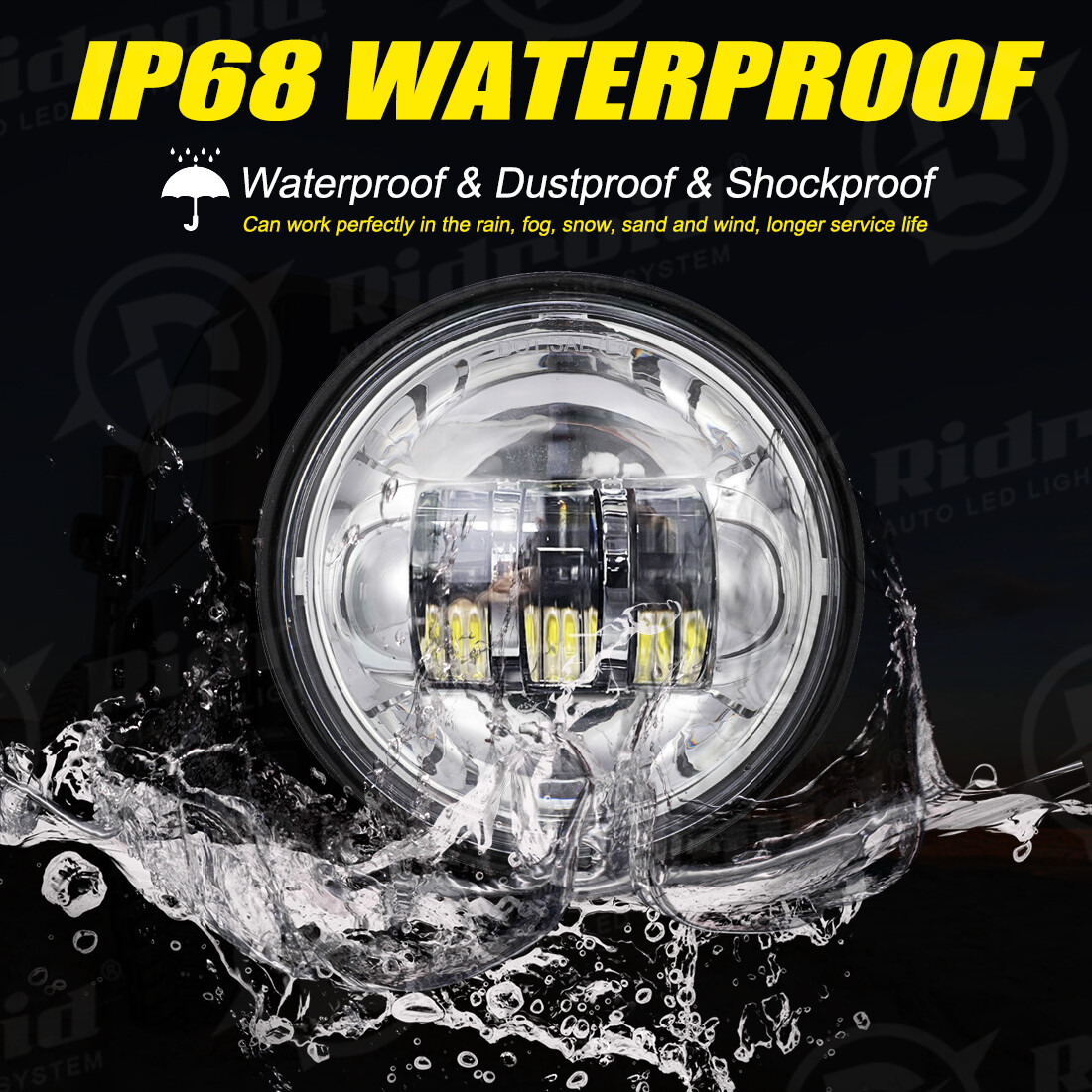 7" inch LED DRL Headlight + Passing Lights For Harley Davidson Touring Road King