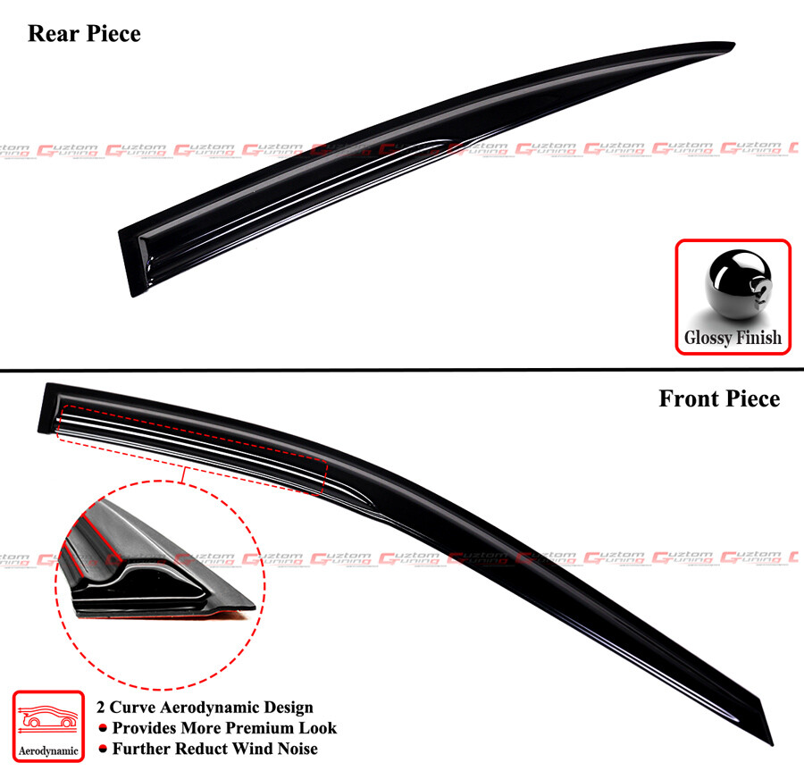 FOR 2004-2008 ACURA TL JDM MUG STYLE 3D WAVY WINDOW VISOR RAIN GUARD DEFLECTOR