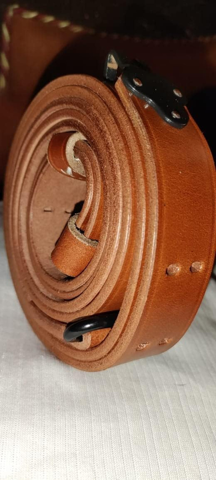 Leather Sling WWII M1 Garand Leather Rifle Sling (Leather & Steel Hardware)