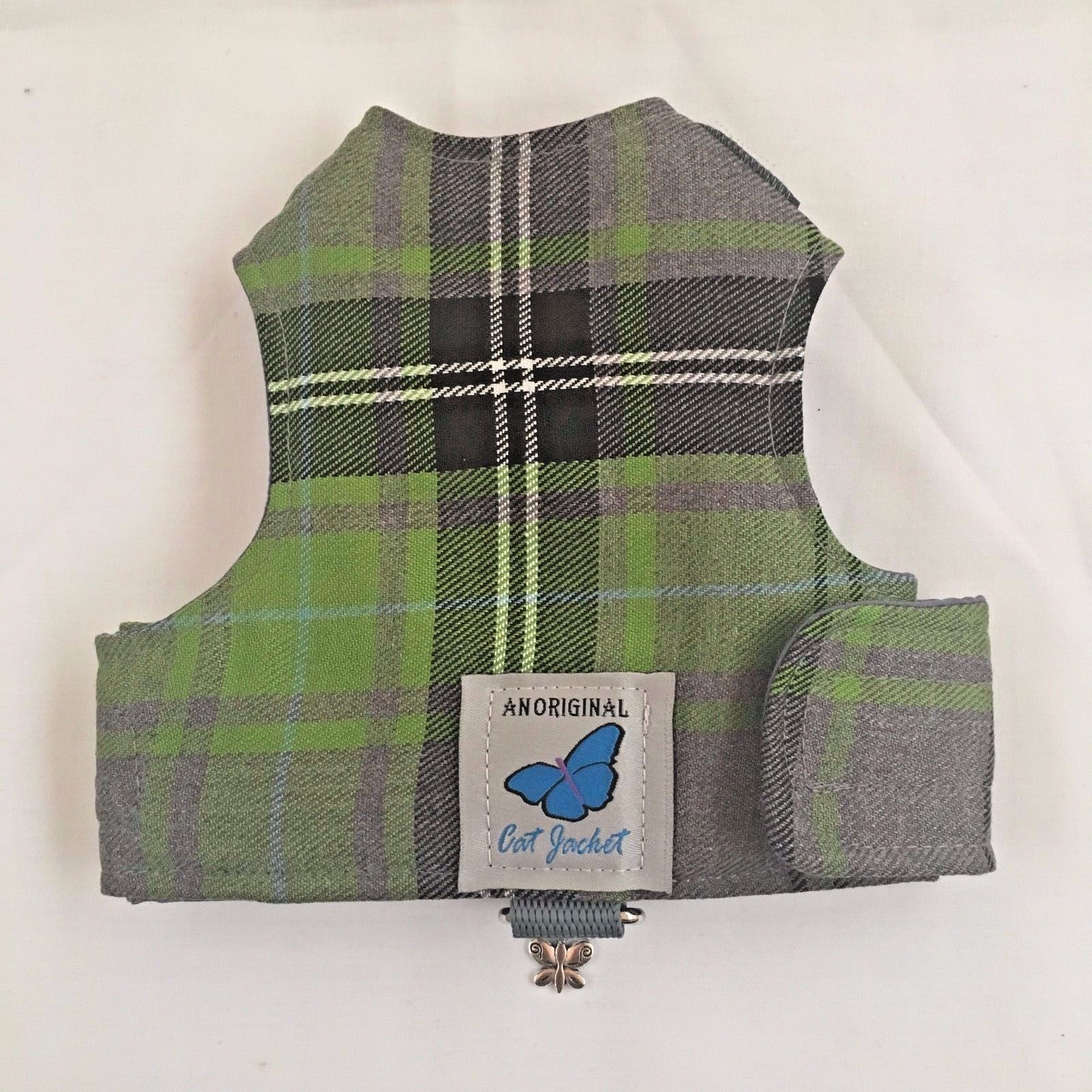 Butterfly Cat Jackets - Cat Walking Harness Jacket Tartan Plaid Fabric designs