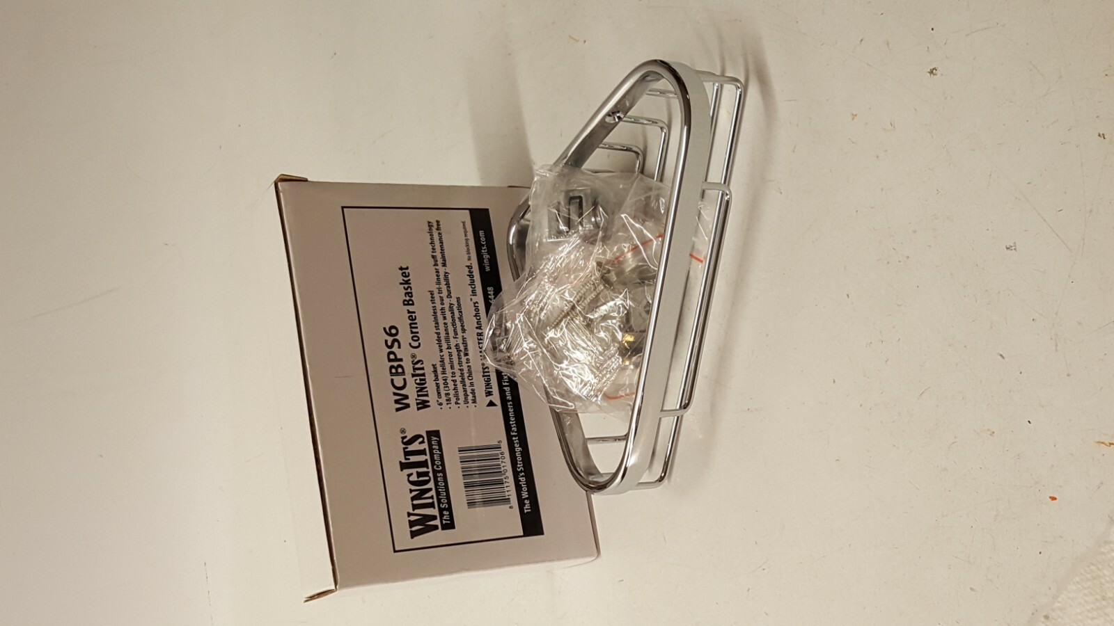 WINGITS Stainless Steel Corner Basket, 7 In W, SS, Polished, WCBPS6