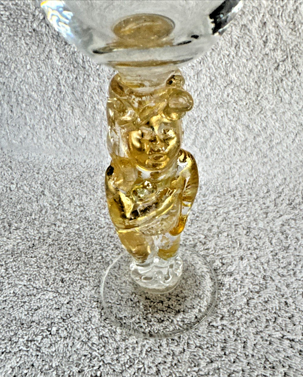 Gold Buddha Stem Glass Worshiping Goblet / Offering Goblet