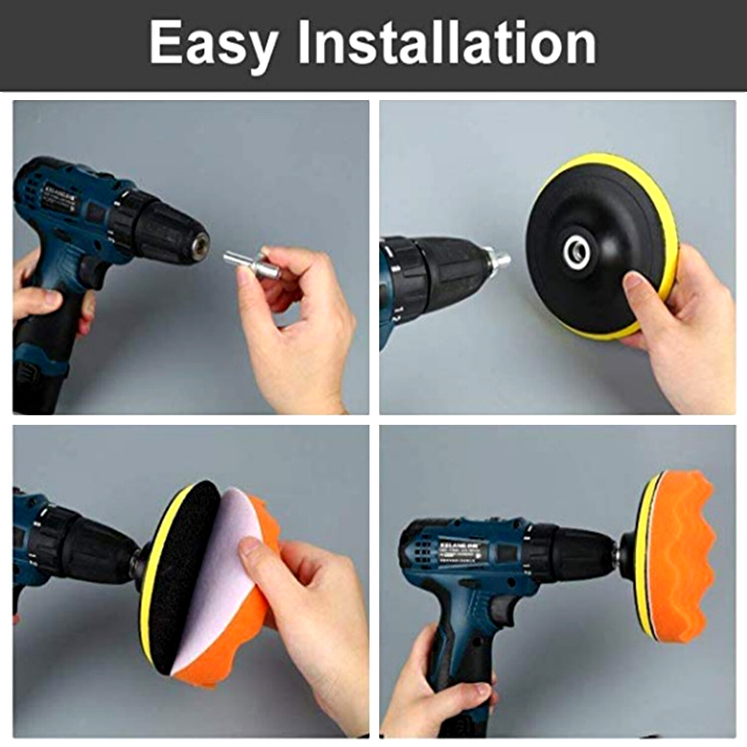 7 PCS 7 Inch Polishing Waxing Pad Sponge Buff Buffing Kit Set For Car Polisher