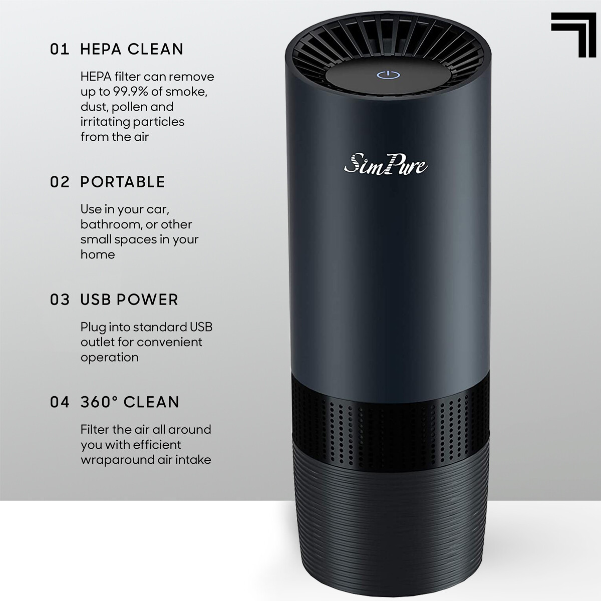 Portable Air Purifier for Home Car 2022 Upgraded H13 True HEPA Filter Cleans Air