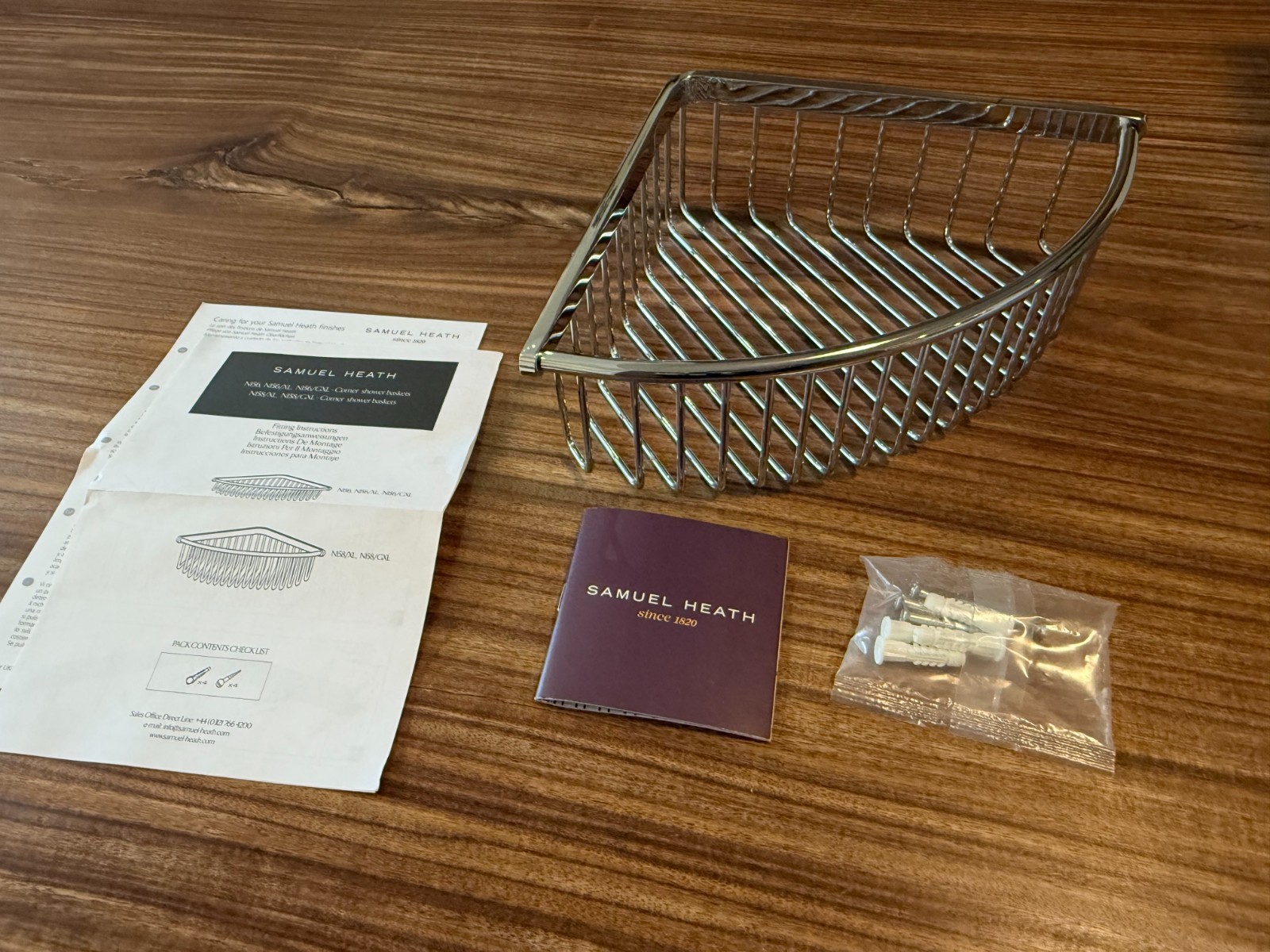 Samuel Heath N158 Extra Large Corner Shower Basket Polished Chrome - New