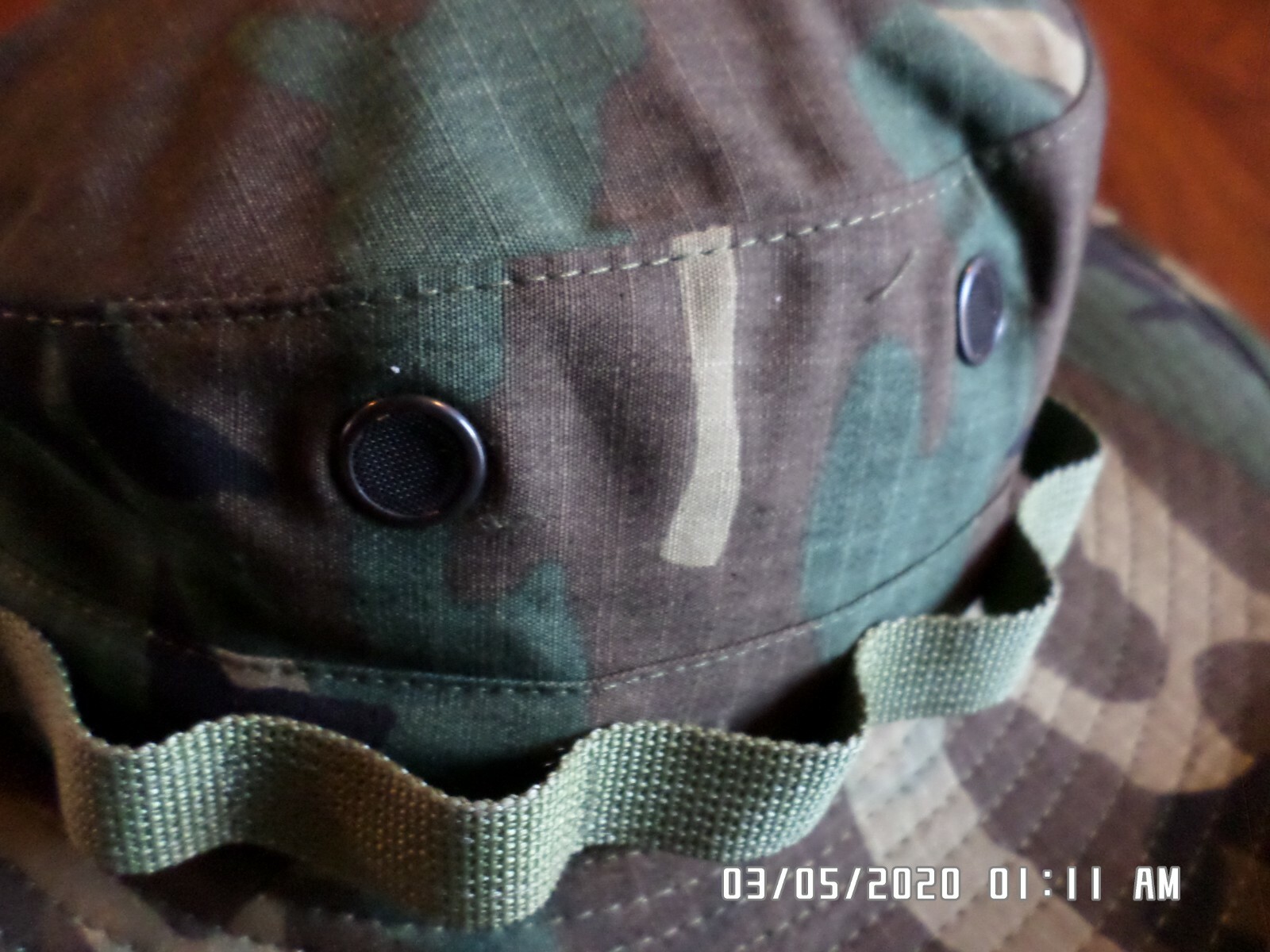 US MILITARY ARMY VIETNAM JUNGLE BOONIE HAT TYPE II ERDL CAMOUFLAGE X-LARGE 7 3/4