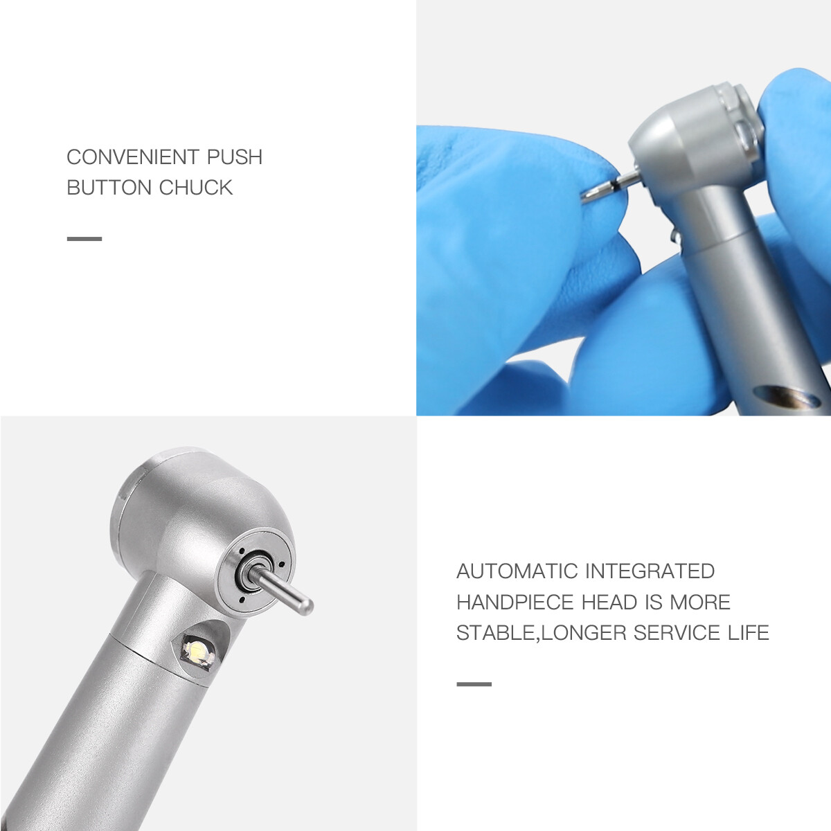 Dental E-generator LED High Speed Ceramic Torque Head Handpiece 2Hole /4Hole