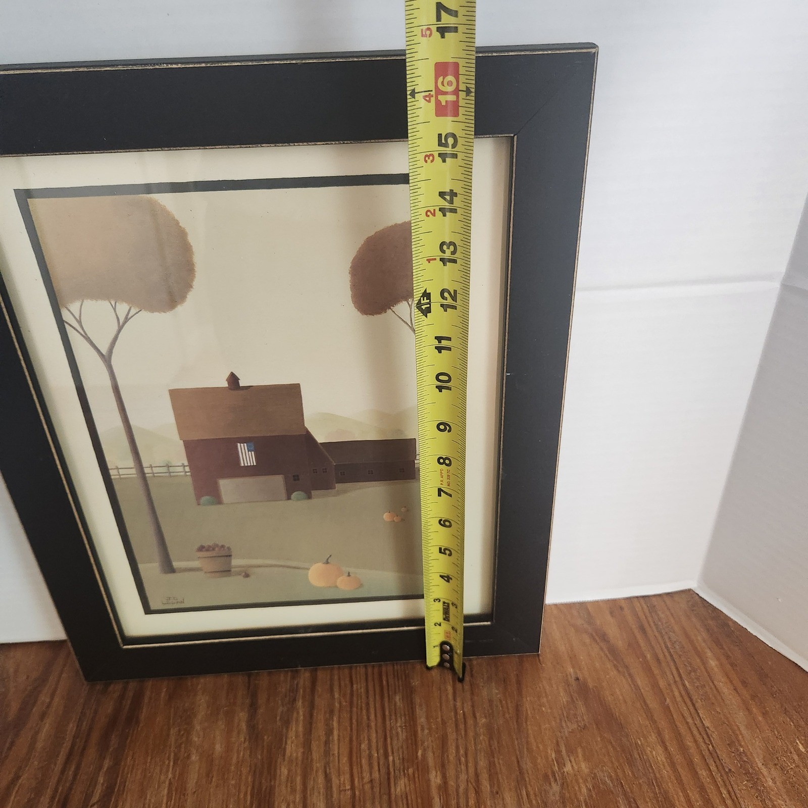 JD Logan Contemporary American Folk Art Framed Print Black Frame Barn Flag Farm